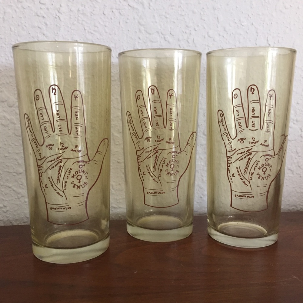 Palmistry Highball Drinking Glasses